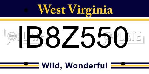 IB8Z550 West Virginia License Plate