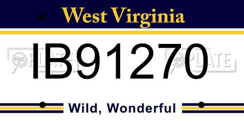 IB91270 West Virginia License Plate