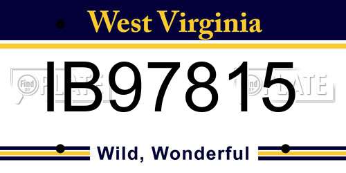 IB97815 West Virginia License Plate
