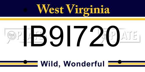 IB9I720 West Virginia License Plate