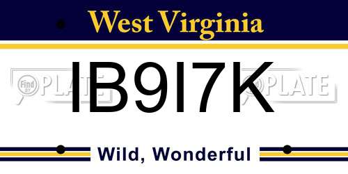 IB9I7K West Virginia License Plate