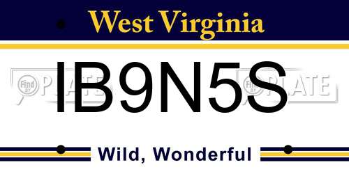 IB9N5S West Virginia License Plate