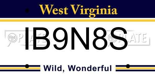 IB9N8S West Virginia License Plate