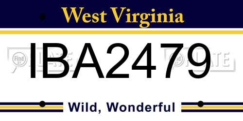 IBA2479 West Virginia License Plate