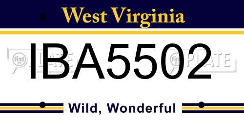IBA5502 West Virginia License Plate