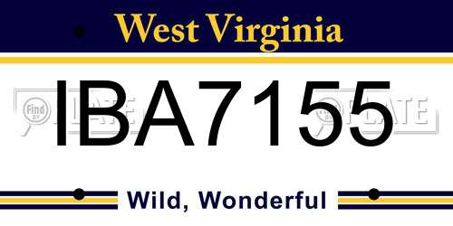 IBA7155 West Virginia License Plate