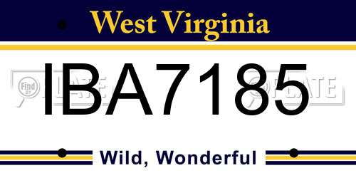 IBA7185 West Virginia License Plate
