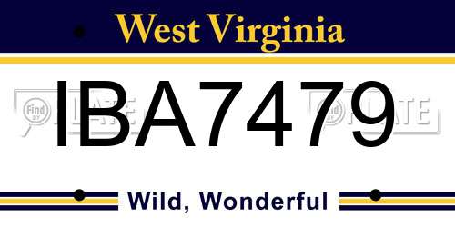 IBA7479 West Virginia License Plate