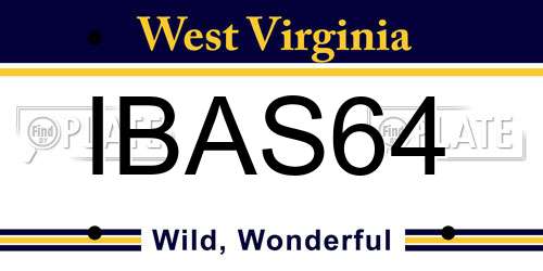 IBAS64 West Virginia License Plate