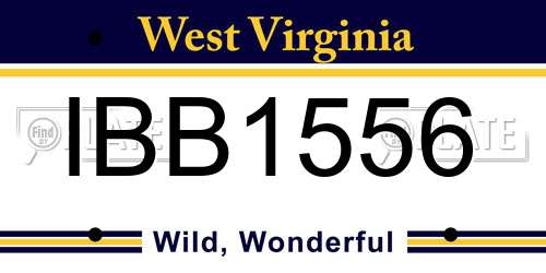 IBB1556 West Virginia License Plate