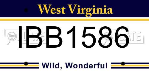 IBB1586 West Virginia License Plate