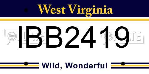IBB2419 West Virginia License Plate