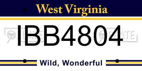 IBB4804 West Virginia License Plate
