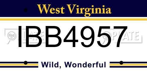 IBB4957 West Virginia License Plate