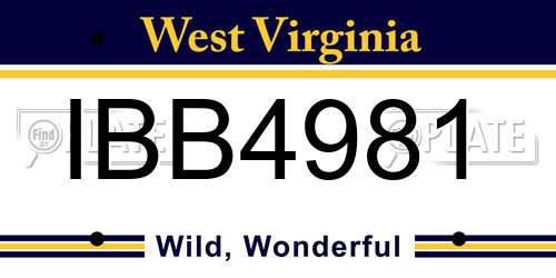 IBB4981 West Virginia License Plate