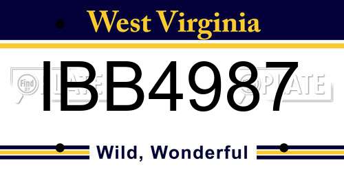 IBB4987 West Virginia License Plate