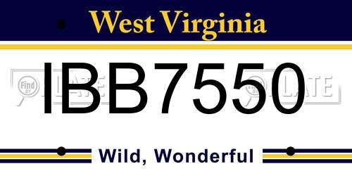 IBB7550 West Virginia License Plate