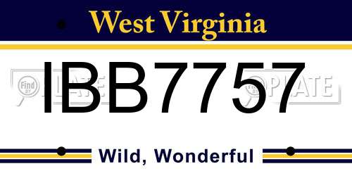 IBB7757 West Virginia License Plate