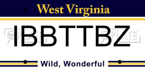 IBBTTBZ West Virginia License Plate
