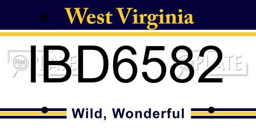 IBD6582 West Virginia License Plate
