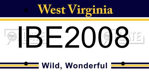 IBE2008 West Virginia License Plate
