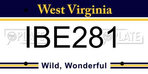 IBE281 West Virginia License Plate