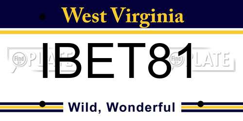 IBET81 West Virginia License Plate