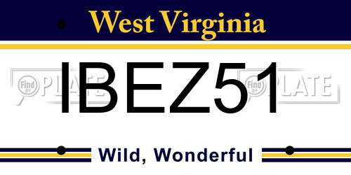 IBEZ51 West Virginia License Plate