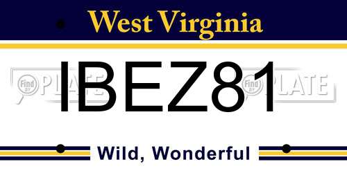 IBEZ81 West Virginia License Plate