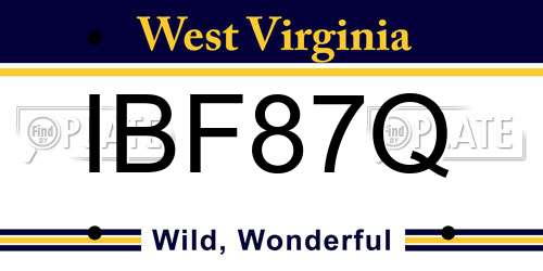 IBF87Q West Virginia License Plate