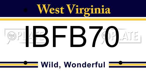 IBFB70 West Virginia License Plate