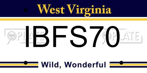 IBFS70 West Virginia License Plate