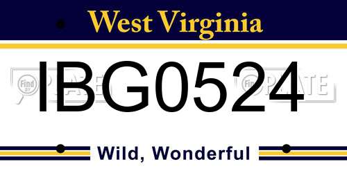 IBG0524 West Virginia License Plate