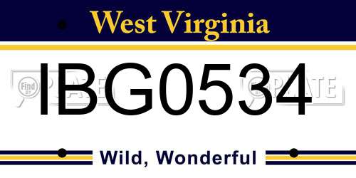 IBG0534 West Virginia License Plate