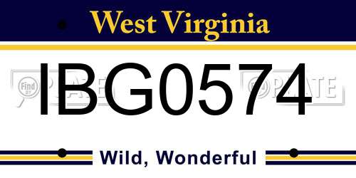 IBG0574 West Virginia License Plate