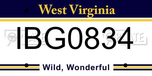 IBG0834 West Virginia License Plate