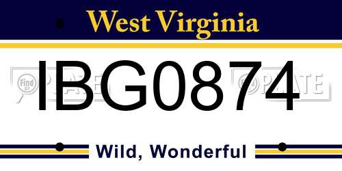 IBG0874 West Virginia License Plate