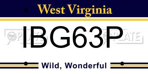 IBG63P West Virginia License Plate