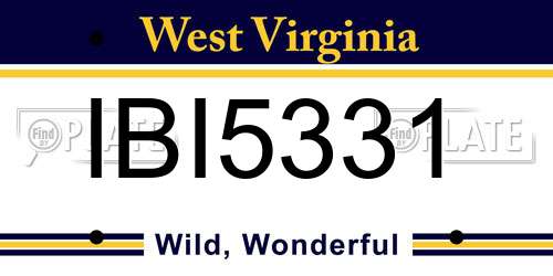 IBI5331 West Virginia License Plate