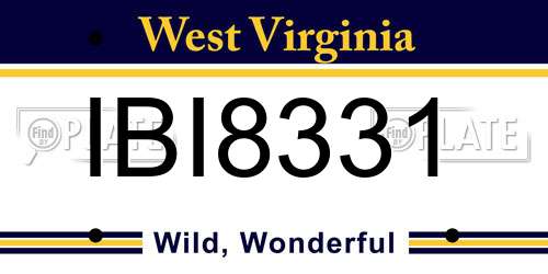 IBI8331 West Virginia License Plate