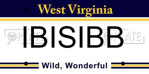 IBISIBB West Virginia License Plate