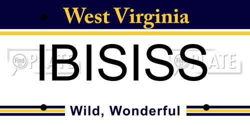 IBISISS West Virginia License Plate