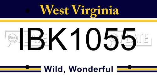 IBK1055 West Virginia License Plate