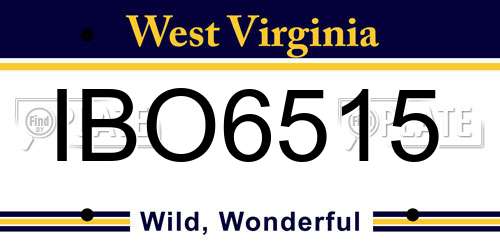 IBO6515 West Virginia License Plate