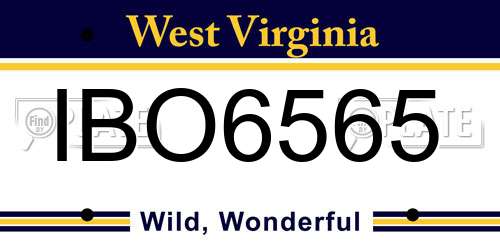 IBO6565 West Virginia License Plate