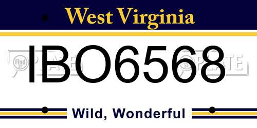 IBO6568 West Virginia License Plate