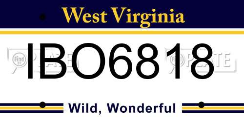 IBO6818 West Virginia License Plate