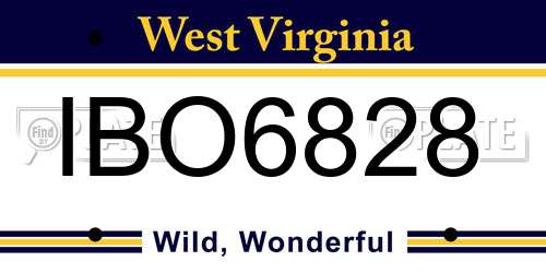 IBO6828 West Virginia License Plate