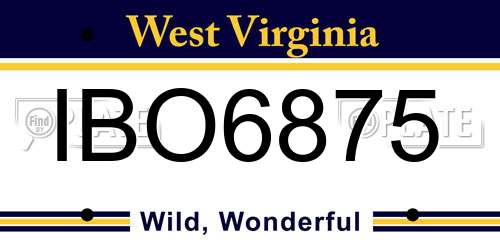 IBO6875 West Virginia License Plate