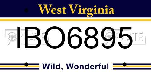 IBO6895 West Virginia License Plate